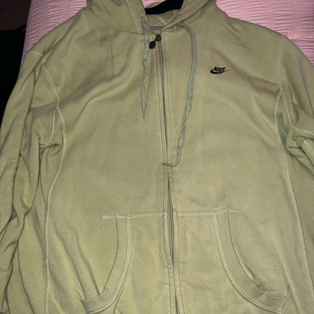 Green Nike Zip Up Hoodie